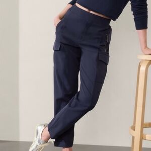 Athleta Endless High Rise Cargo Pant Navy Blue Sz 0
